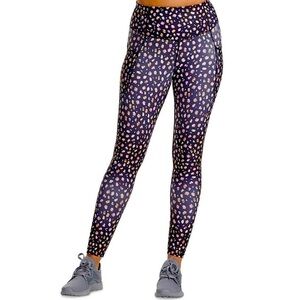 Spalding Floral Black Leggings Size L